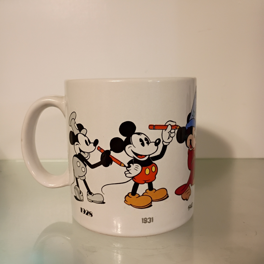 Vintage 1986 Walt Disney Mug 16oz Applause 1928 To 1955 Mickey Mouse